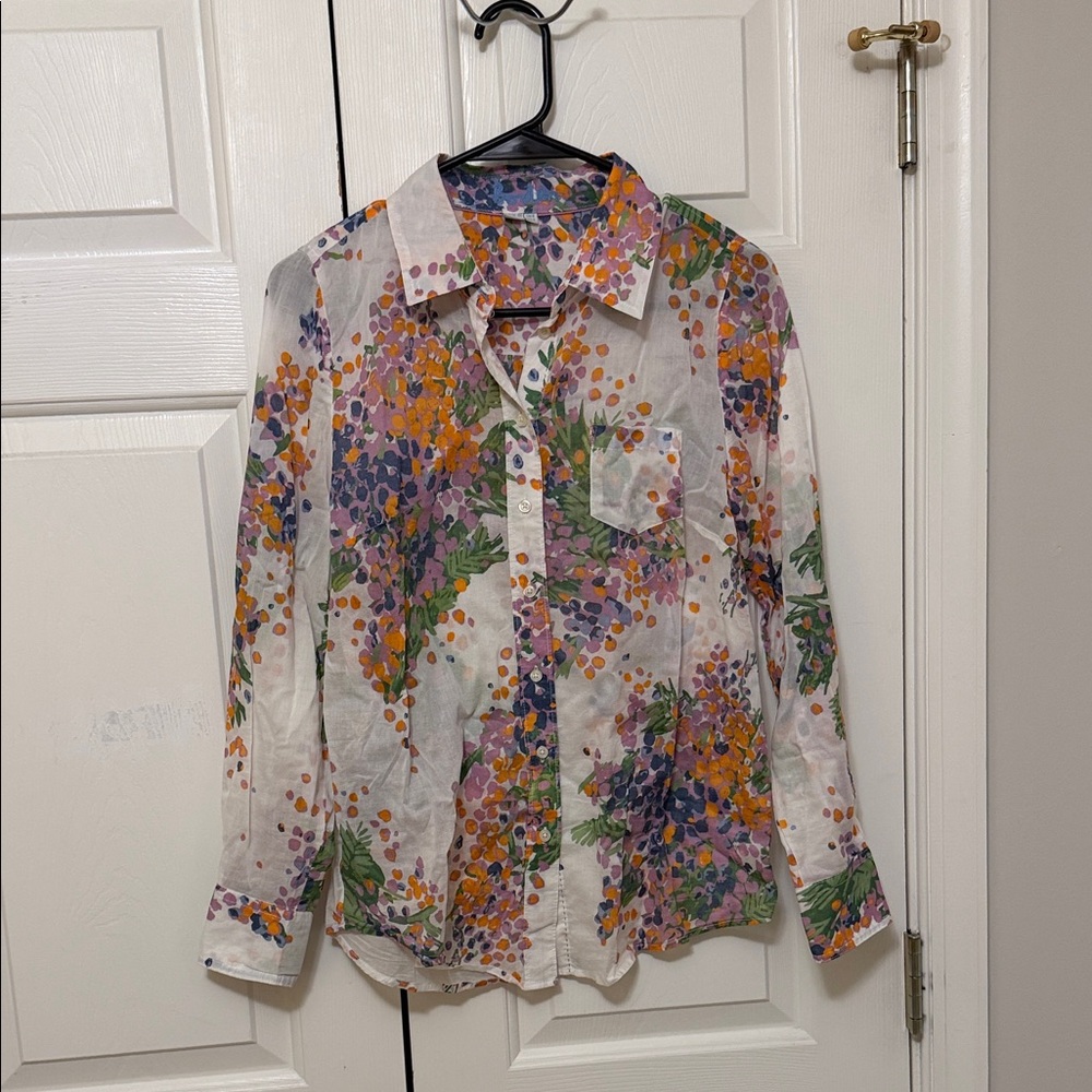 Boden Floral Lightweight Button-Down Size 4